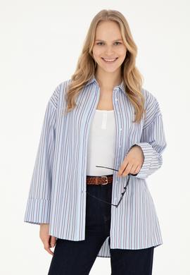 Kadın Açık Mavi Uzun Kollu Gömlek - 50279792012