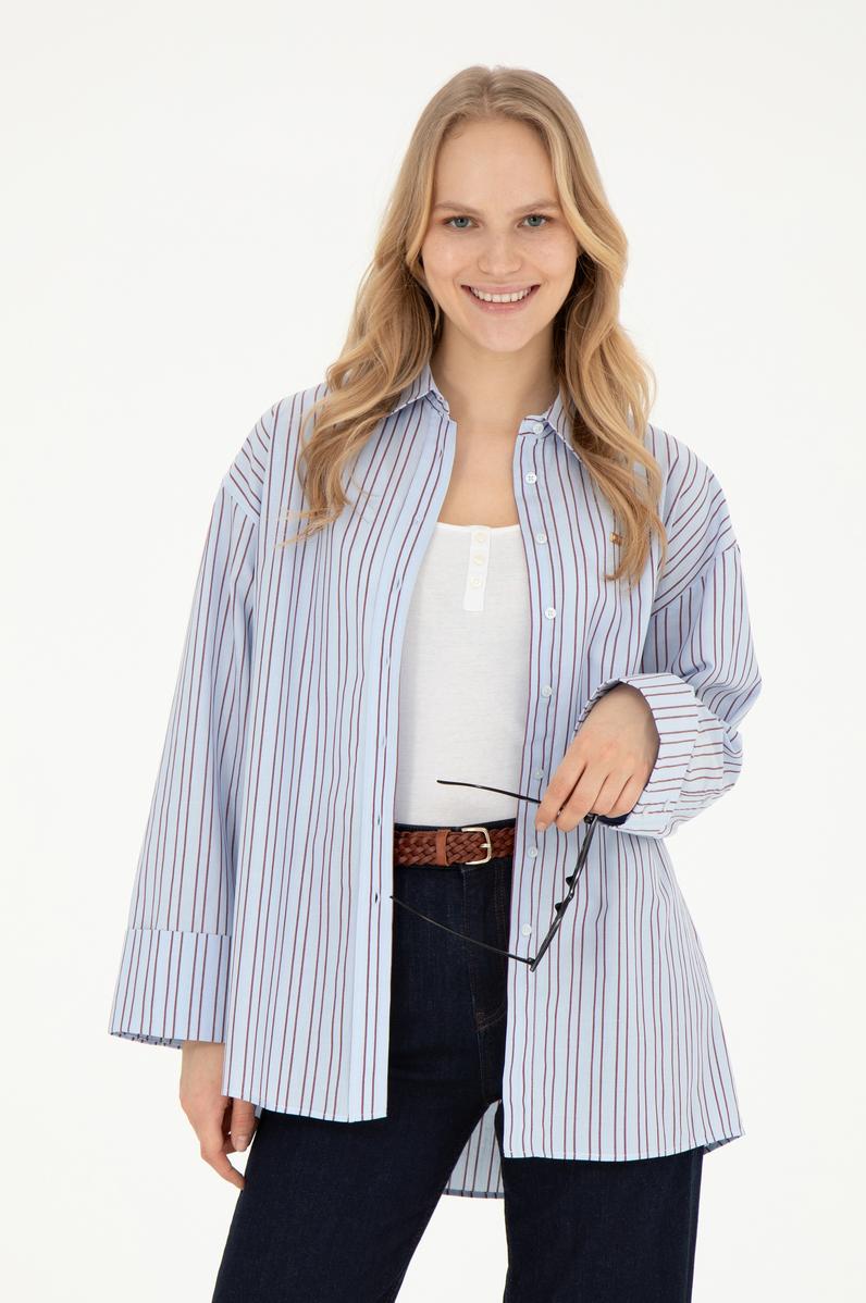 Kadın Açık Mavi Uzun Kollu Gömlek