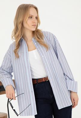 Kadın Açık Mavi Uzun Kollu Gömlek - 50279792012