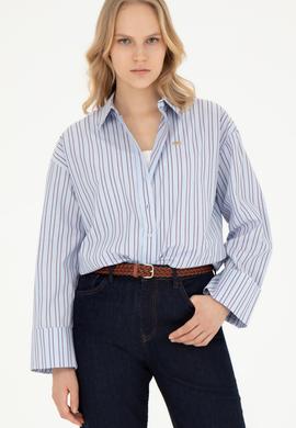 Kadın Açık Mavi Uzun Kollu Gömlek - 50279792012