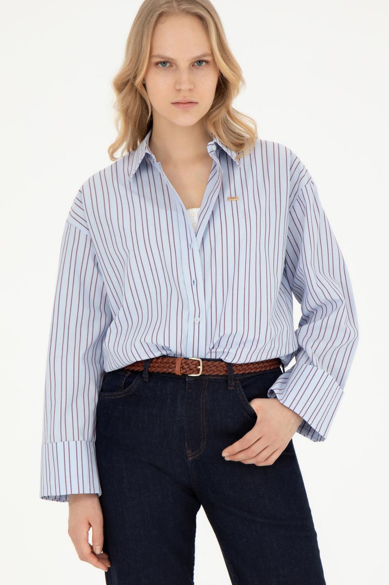 Kadın Açık Mavi Uzun Kollu Gömlek