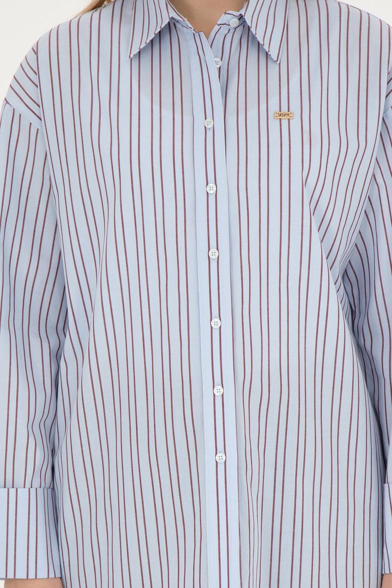 Kadın Açık Mavi Uzun Kollu Gömlek - 50279792012