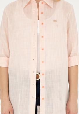 Kadın Somon Uzun Kollu Gömlek - 50283751021