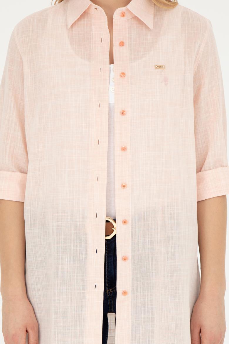 Kadın Somon Uzun Kollu Gömlek - 50283751021