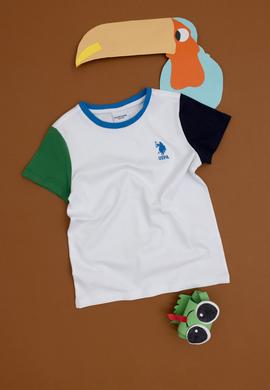 Erkek Çocuk Beyaz Bisiklet Yaka Tişört - 50284824025