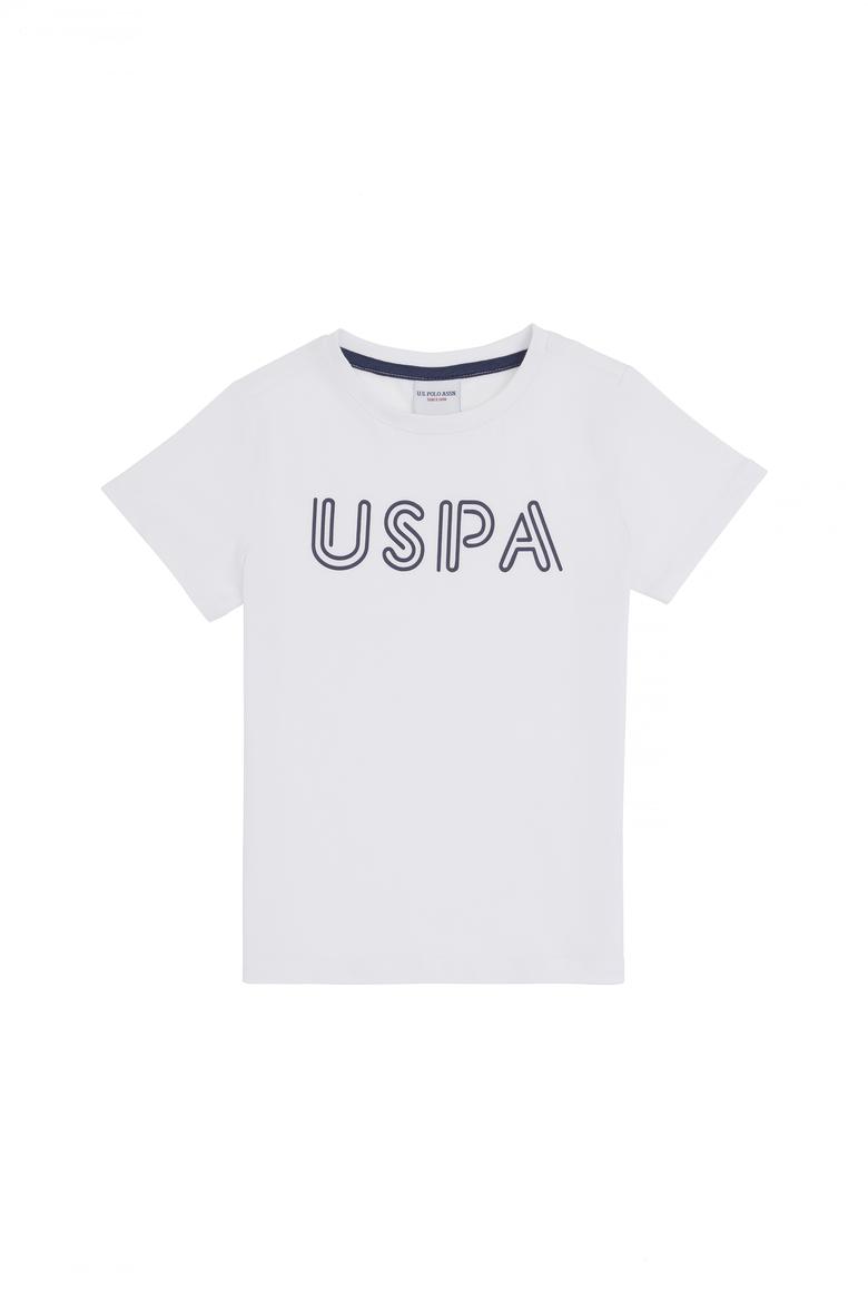 Erkek Çocuk Beyaz Basic Bisiklet Yaka Tişört - 50284813095