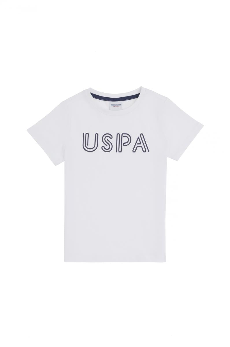 Erkek Çocuk Beyaz Basic Bisiklet Yaka Tişört