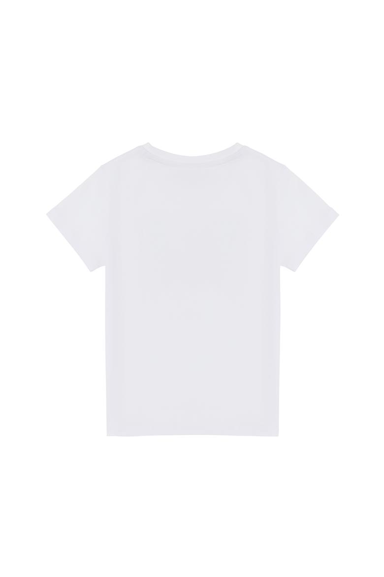 Erkek Çocuk Beyaz Bisiklet Yaka Tişört - 50284902036
