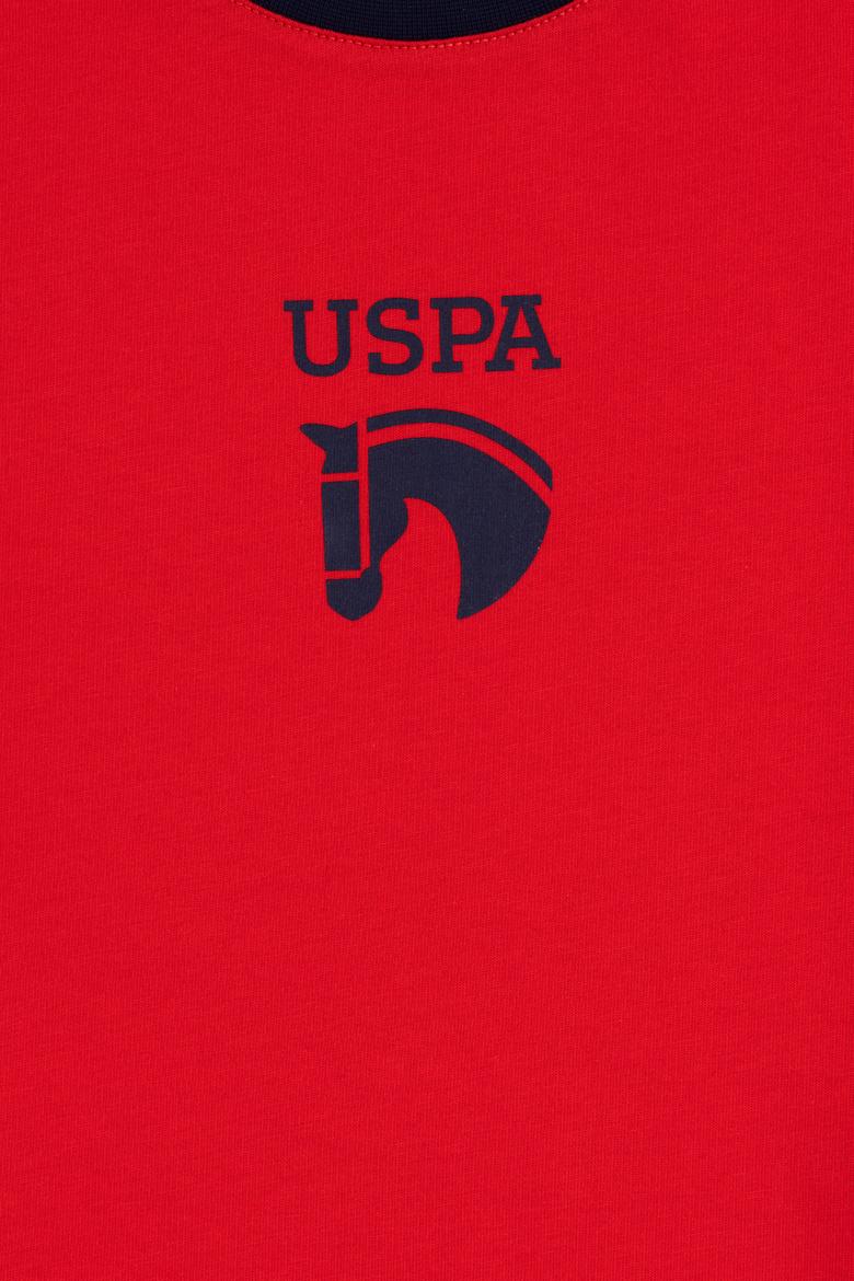 Erkek Çocuk Kırmızı Oversize Bisiklet Yaka Tişört - 50284817047