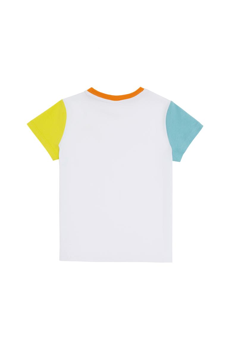 Erkek Çocuk Beyaz Bisiklet Yaka Tişört - 50284822035