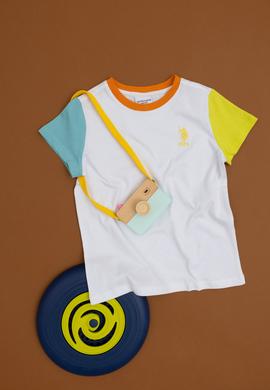 Erkek Çocuk Beyaz Bisiklet Yaka Tişört - 50284822035