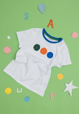 Erkek Çocuk Beyaz Bisiklet Yaka Tişört - 50288057003