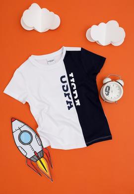 Erkek Çocuk Lacivert Bisiklet Yaka Tişört - 50284889040