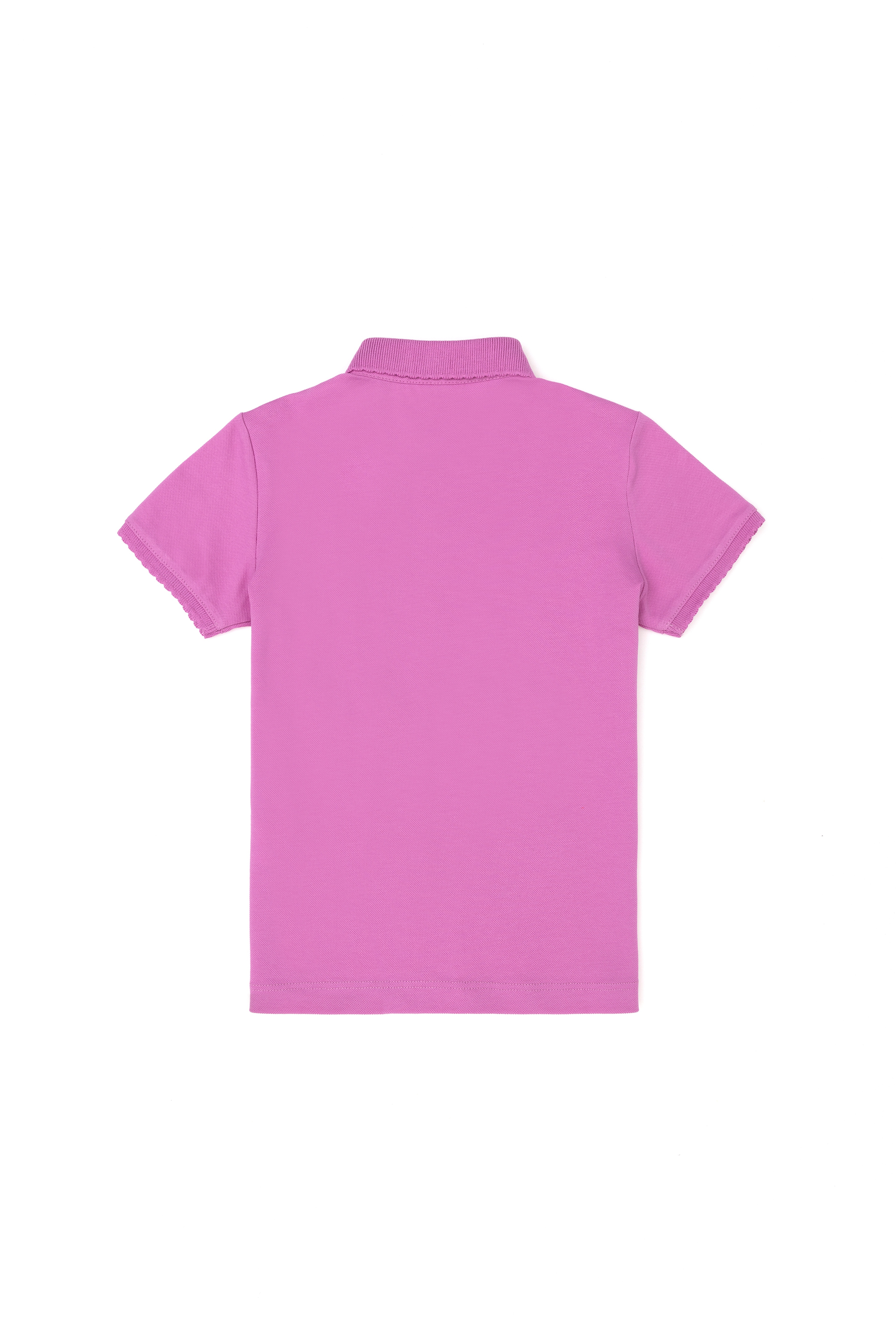 Kız Çocuk Menekşe Polo Yaka Basic Tişört