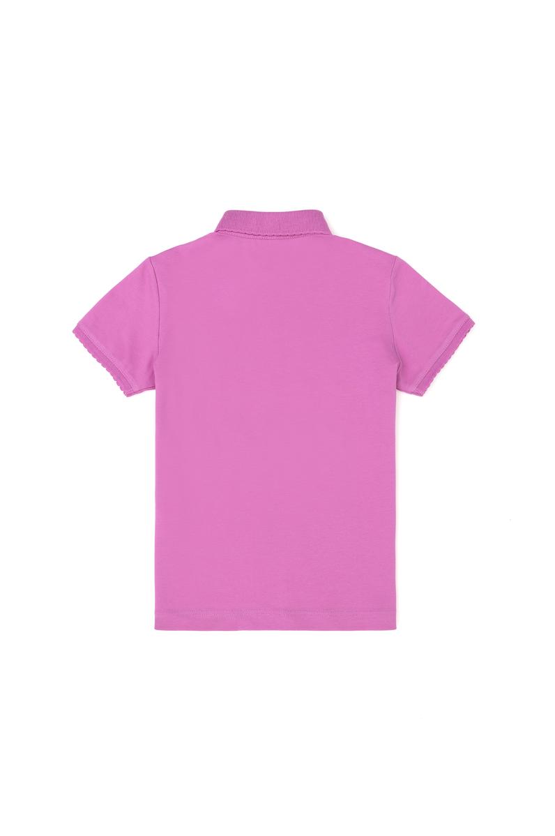 Kız Çocuk Menekşe Polo Yaka Basic Tişört