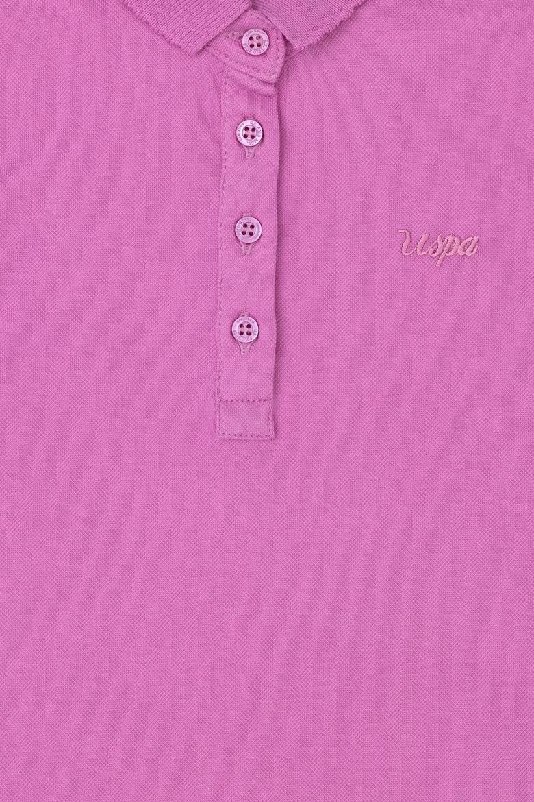 Kız Çocuk Menekşe Polo Yaka Basic Tişört - 50288501060