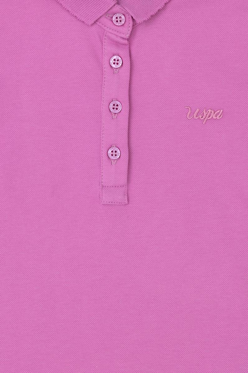 Kız Çocuk Menekşe Polo Yaka Basic Tişört