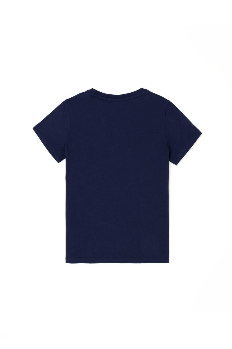 Erkek Çocuk Lacivert Basic Bisiklet Yaka Tişört