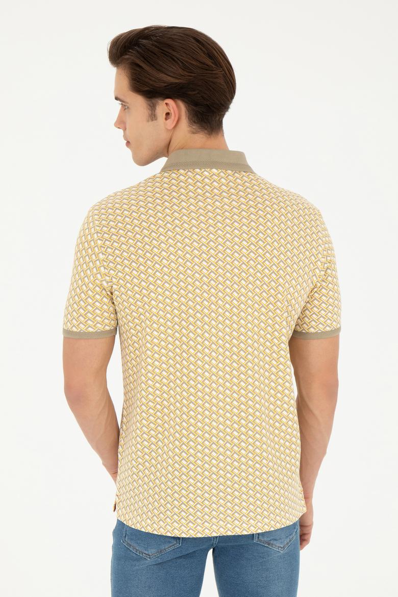 Erkek Regular Fit Polo Yaka Açık Haki Tişört - 50281523001