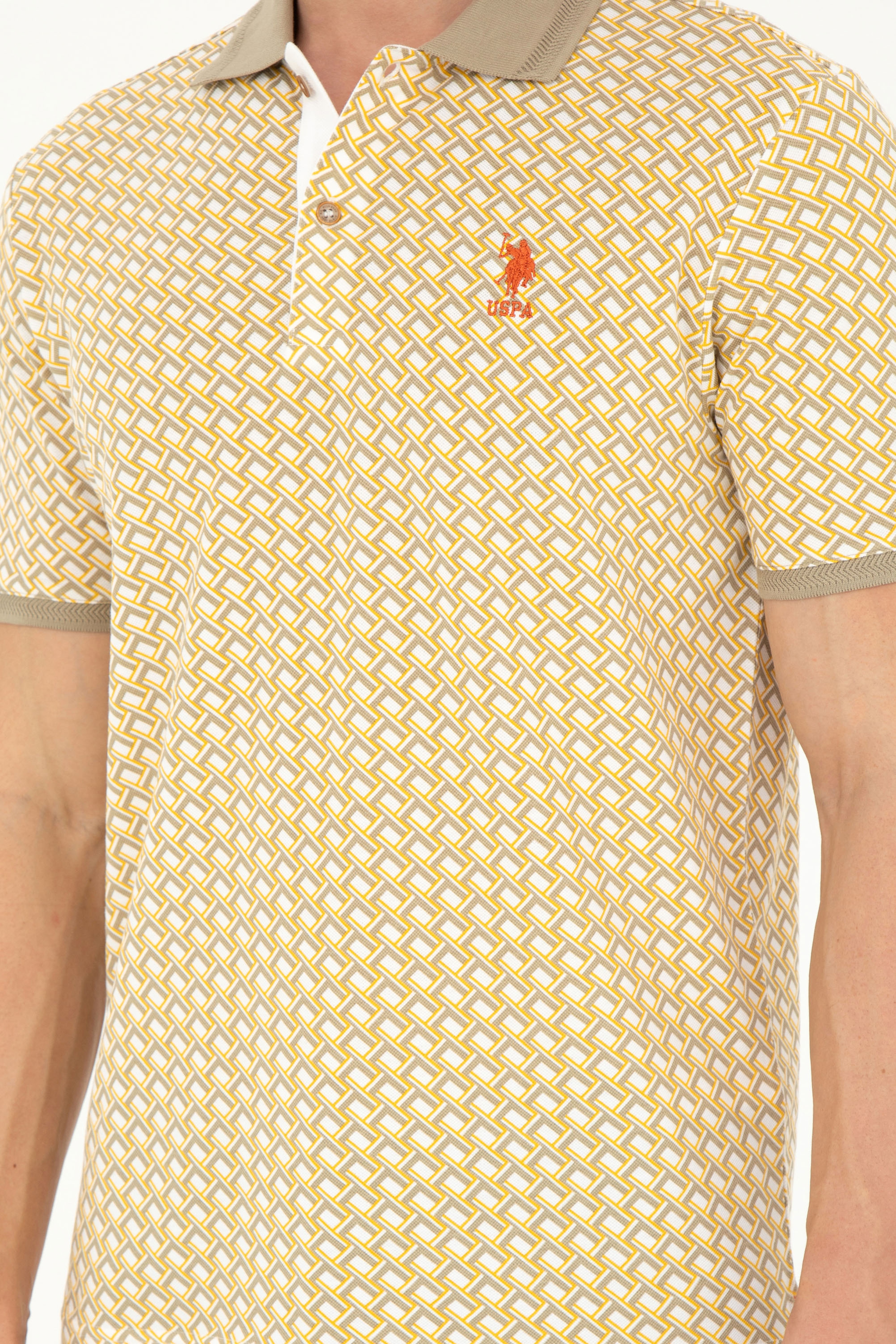 Erkek Regular Fit Polo Yaka Açık Haki Tişört - Image 6
