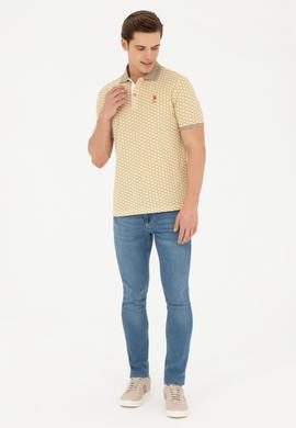 Erkek Regular Fit Polo Yaka Açık Haki Tişört - 50281523001