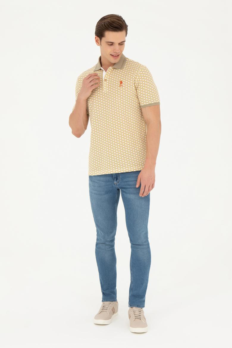 Erkek Regular Fit Polo Yaka Açık Haki Tişört - 50281523001