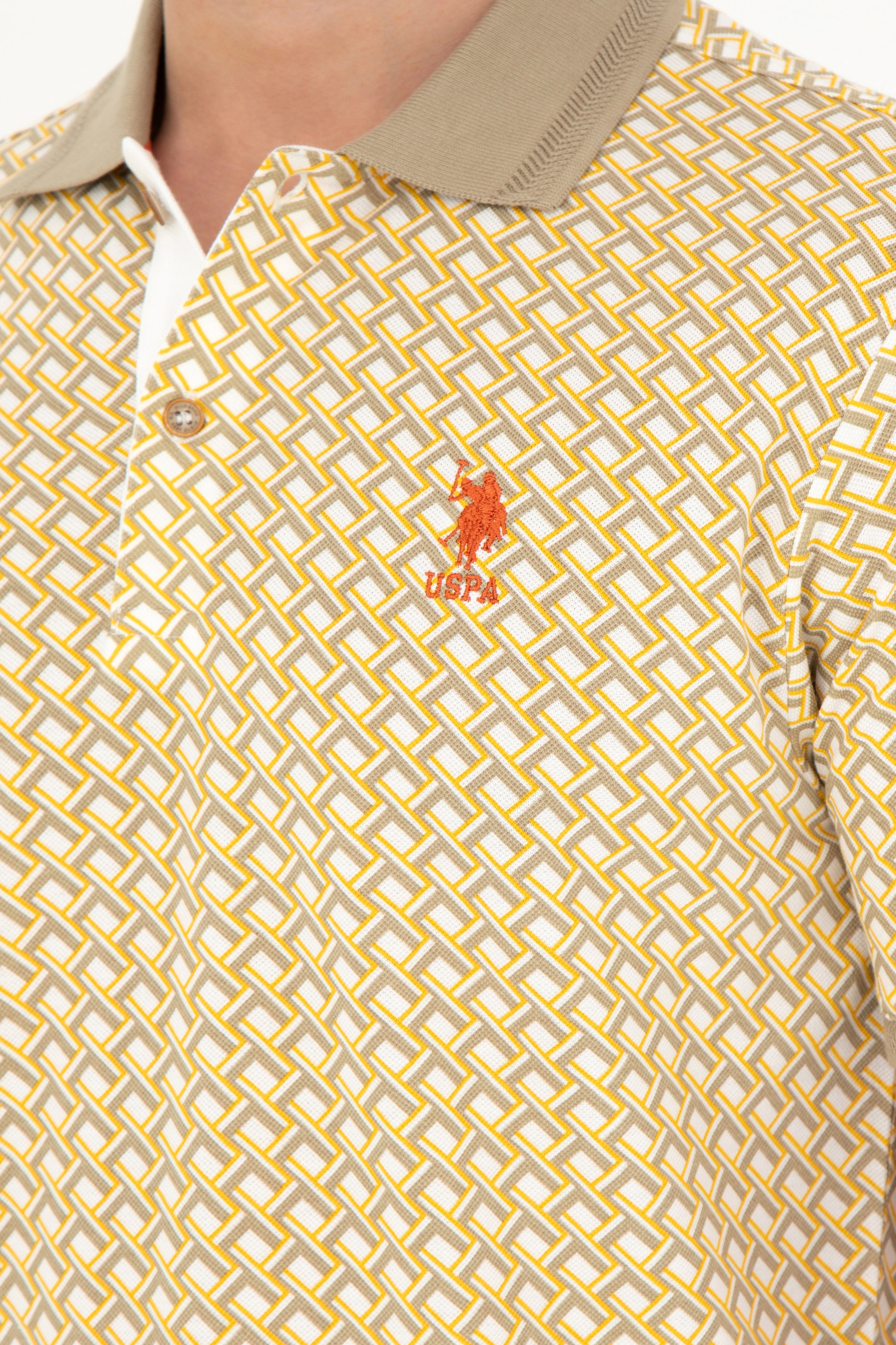 Erkek Regular Fit Polo Yaka Açık Haki Tişört - Image 7