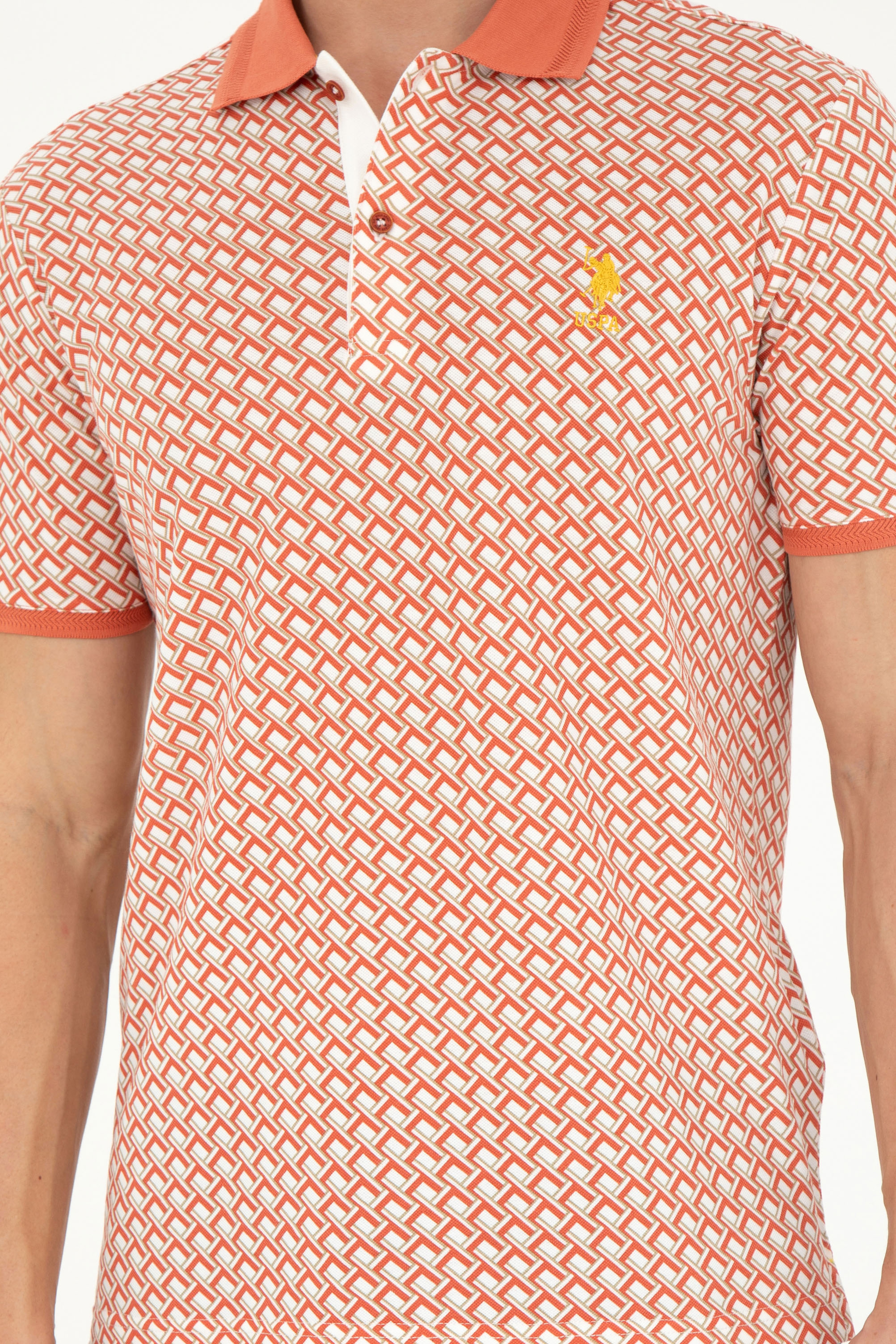 Erkek Regular Fit Polo Yaka Pudra Tişört - Image 6