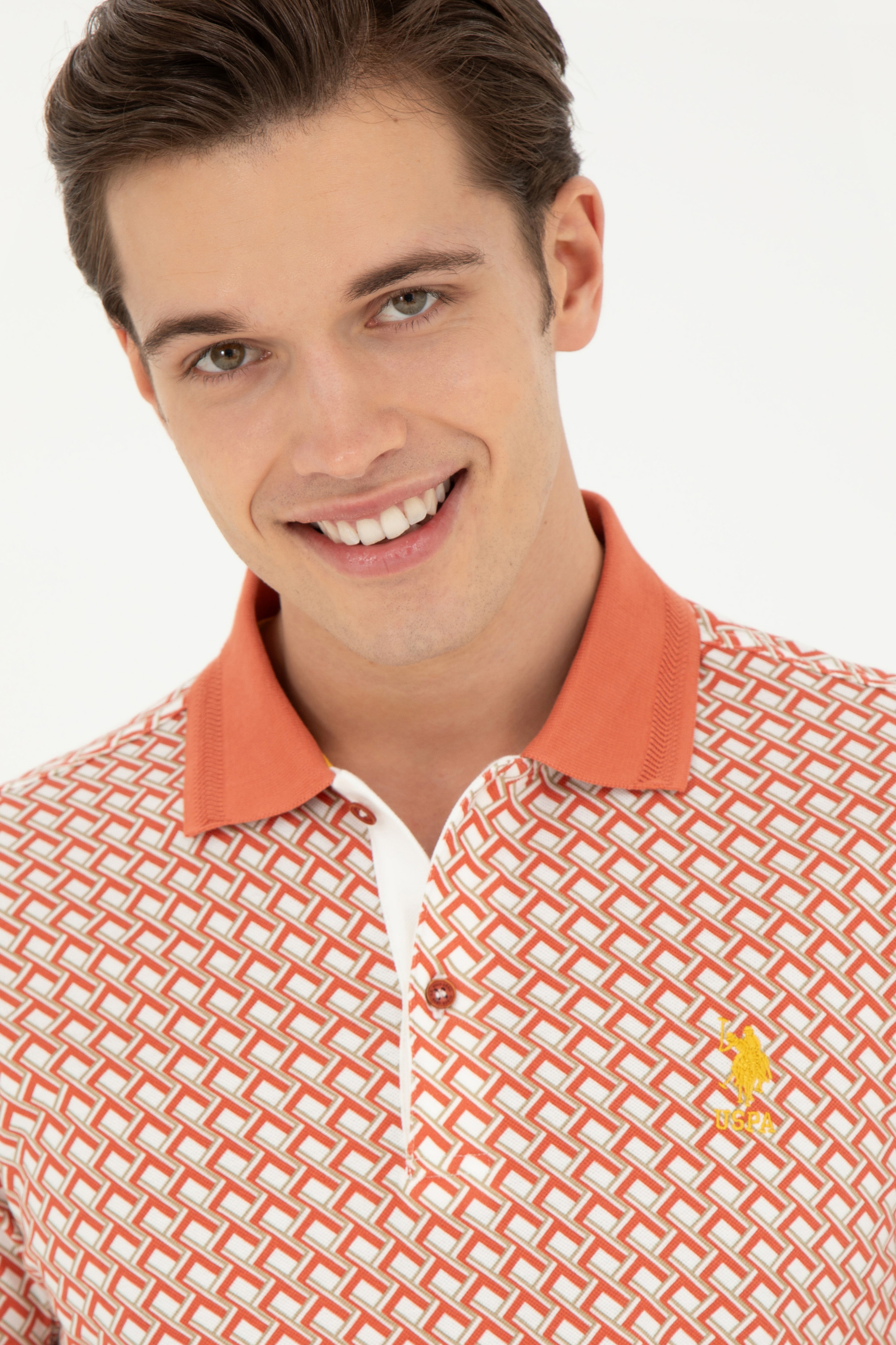 Erkek Regular Fit Polo Yaka Pudra Tişört - Image 2