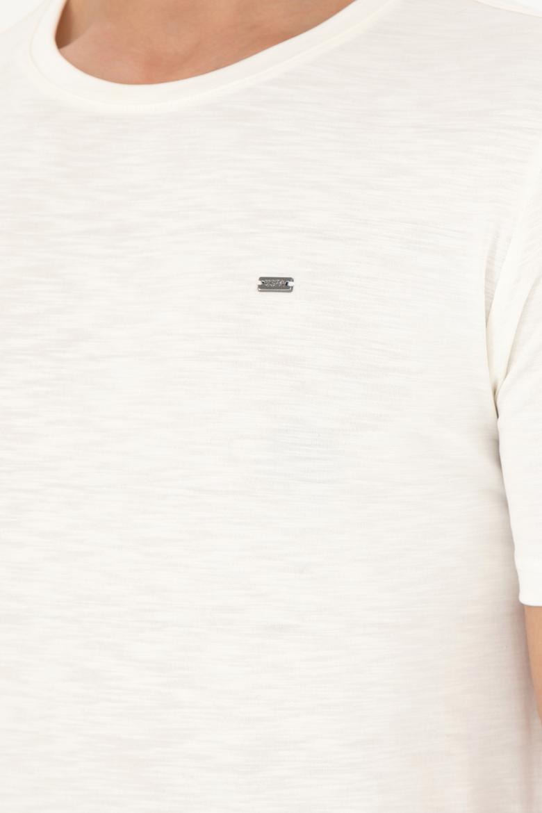 Erkek Ekru Basic Tişört - 50285294039