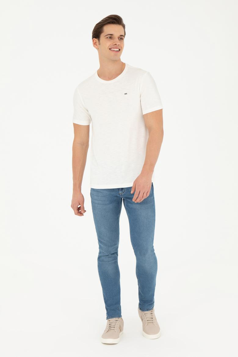 Erkek Ekru Basic Tişört - 50285294039