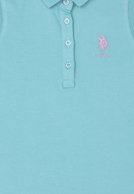 Kız Çocuk Mint Polo Yaka Kolsuz Örme Elbise - 50289282052