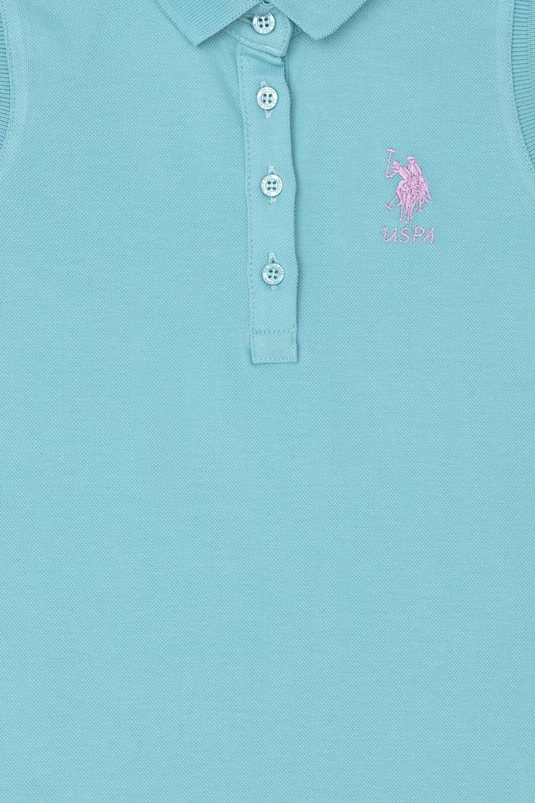 Kız Çocuk Mint Polo Yaka Kolsuz Örme Elbise - 50289282052