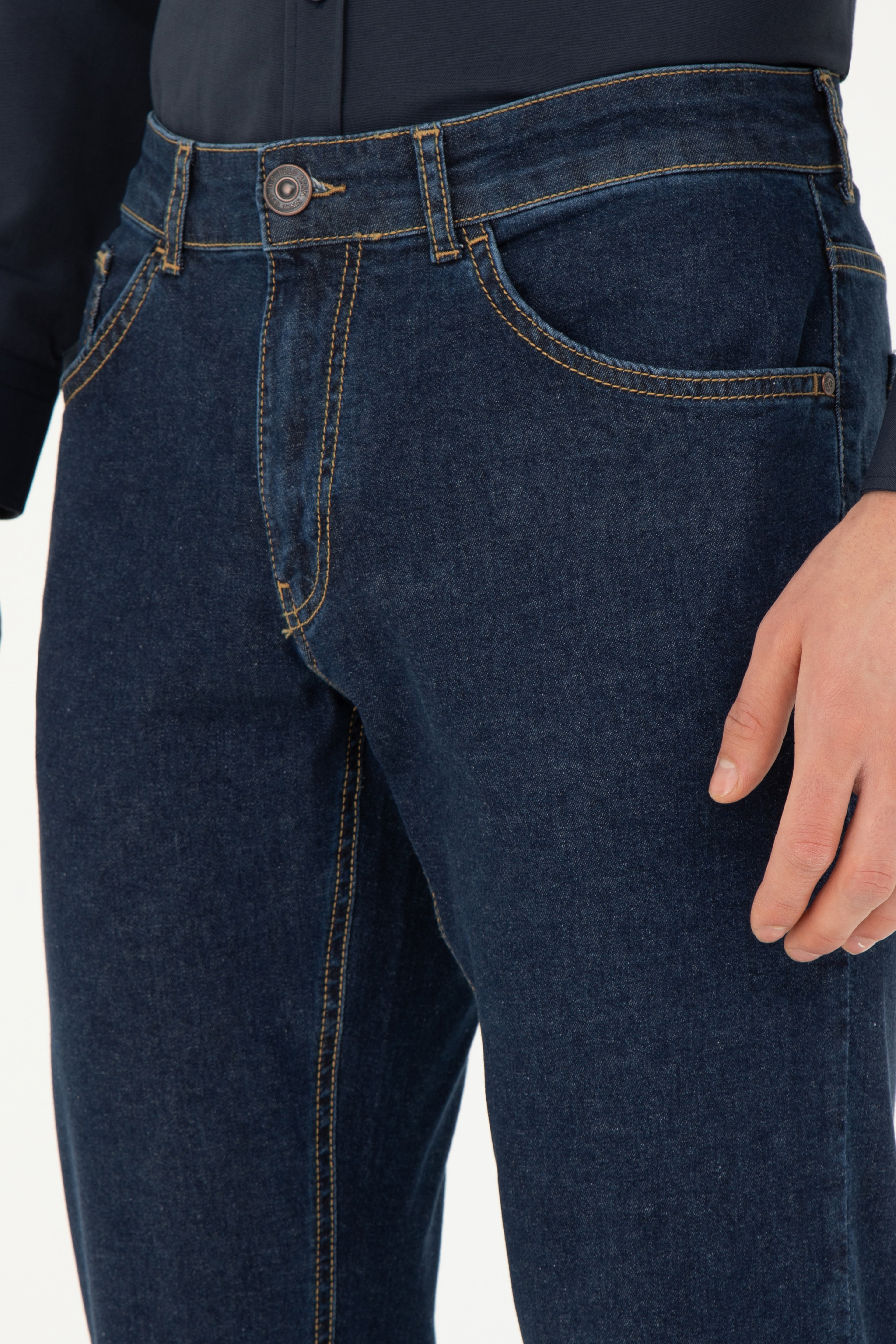 Erkek Koyu Mavi Jean Pantolon - Image 6