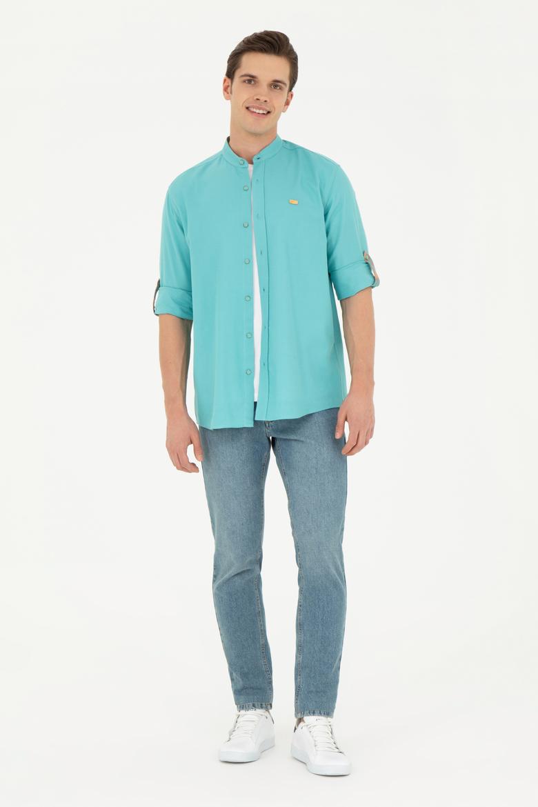 Erkek Mint Uzun Kollu Gömlek - 50263721014
