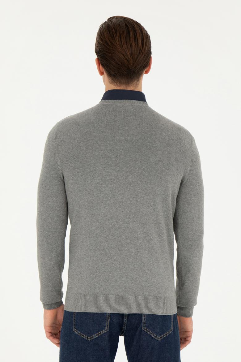 Erkek Gri Melanj Basic Kazak - 50275819014