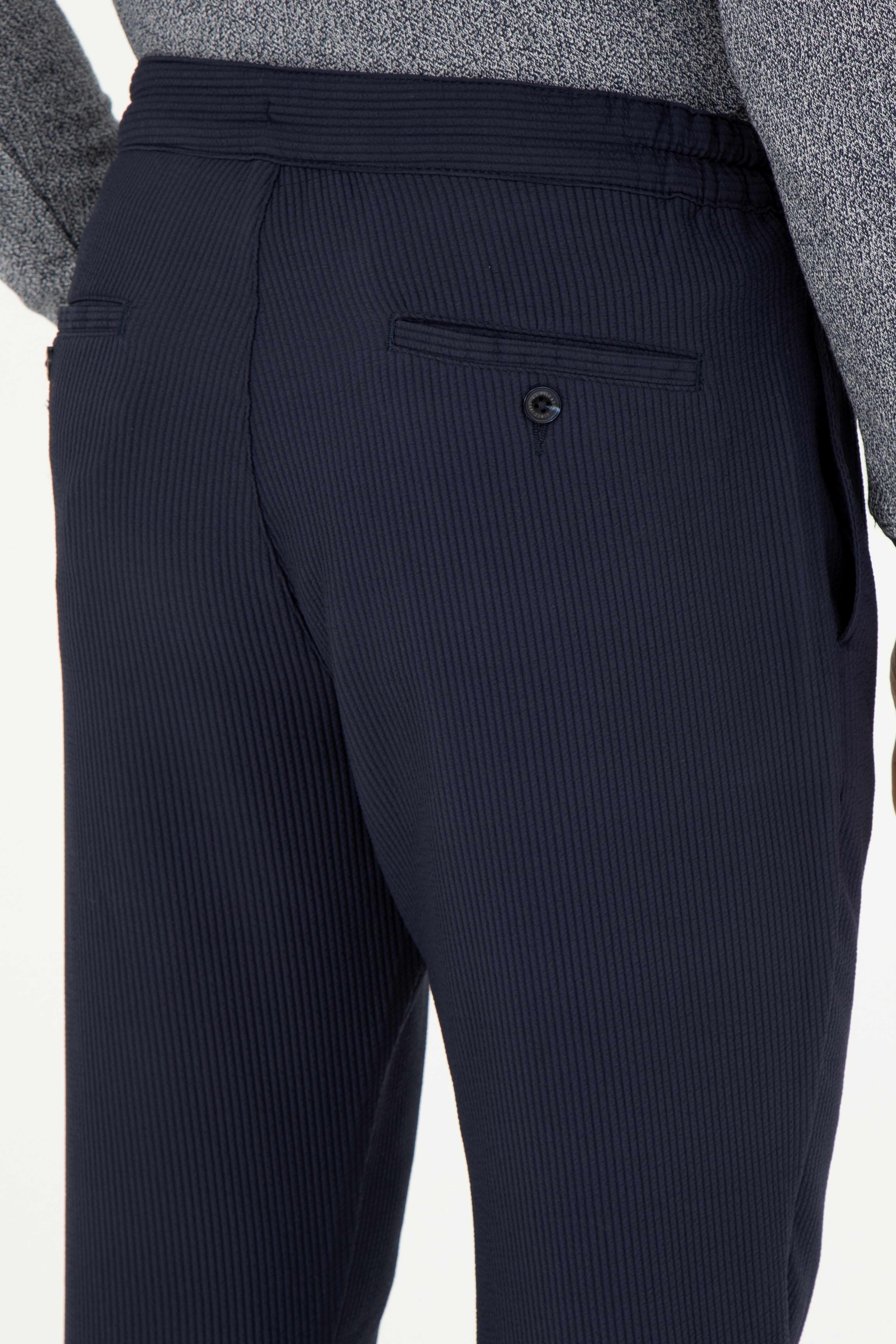 Erkek Carrot Fit Lacivert Kanvas Pantolon - Image 7