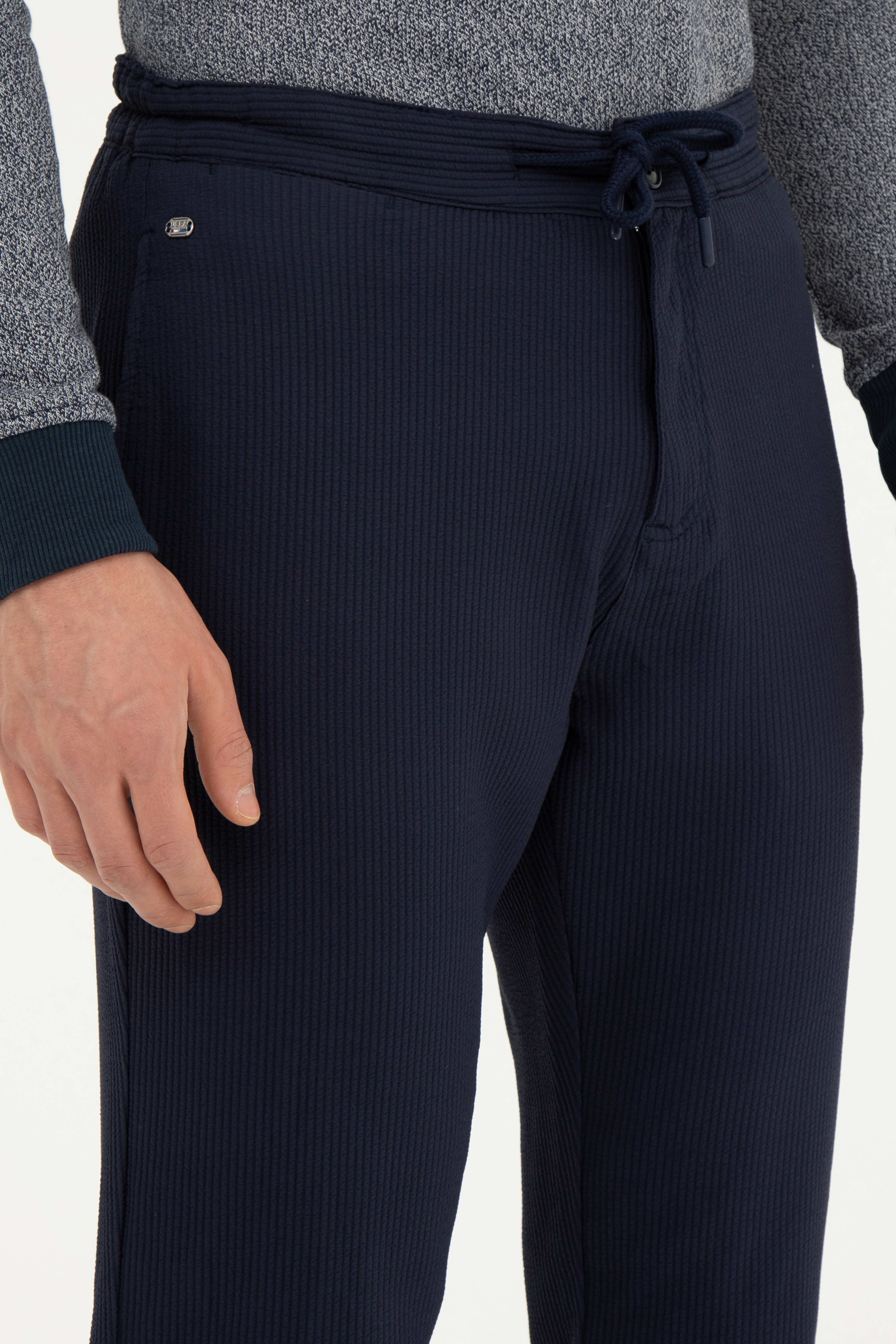 Erkek Carrot Fit Lacivert Kanvas Pantolon - Image 5