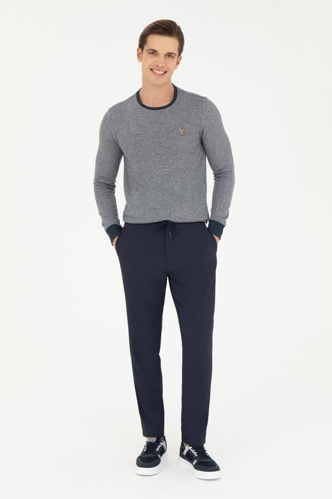 Erkek Lacivert Kanvas Pantolon