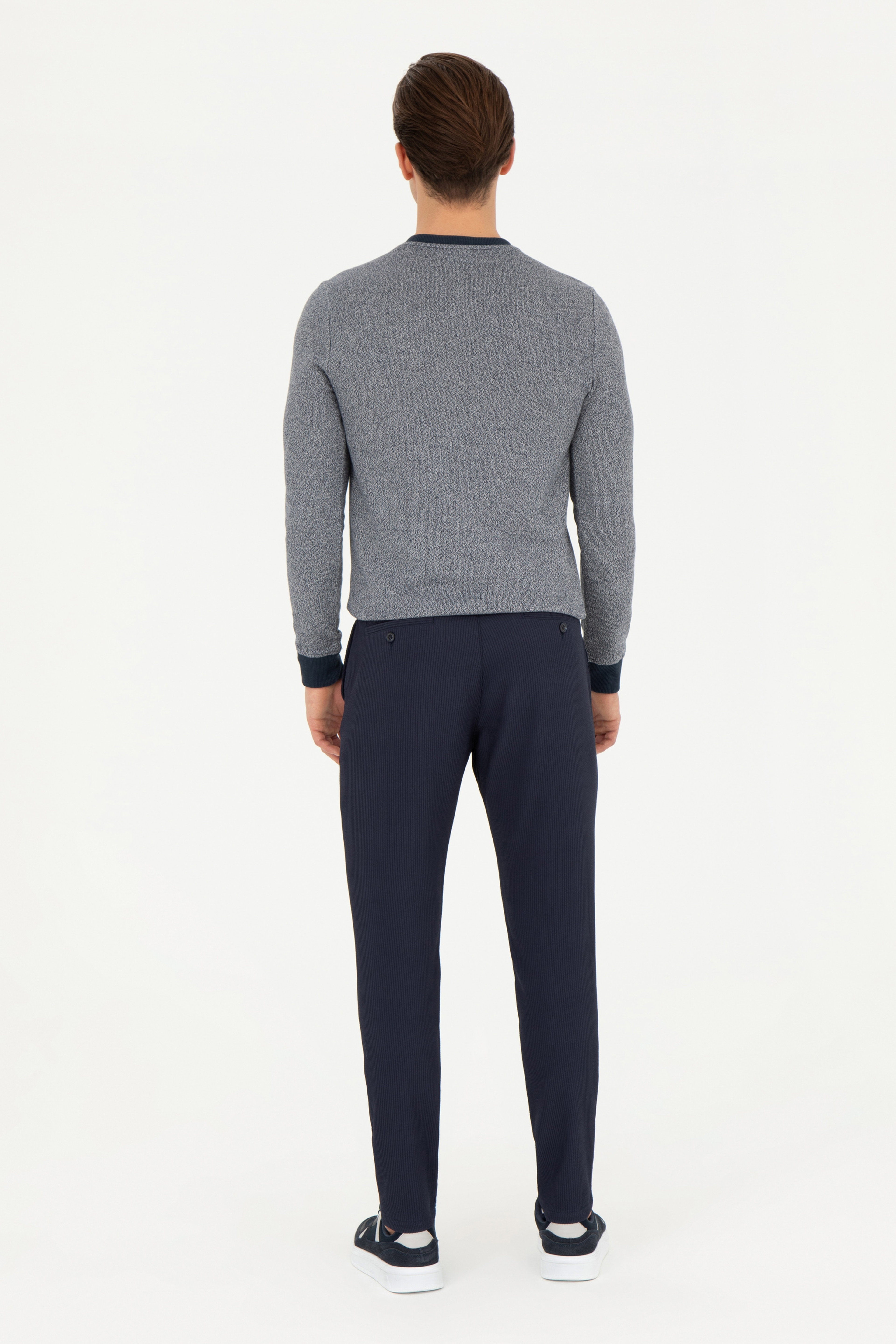 Erkek Carrot Fit Lacivert Kanvas Pantolon