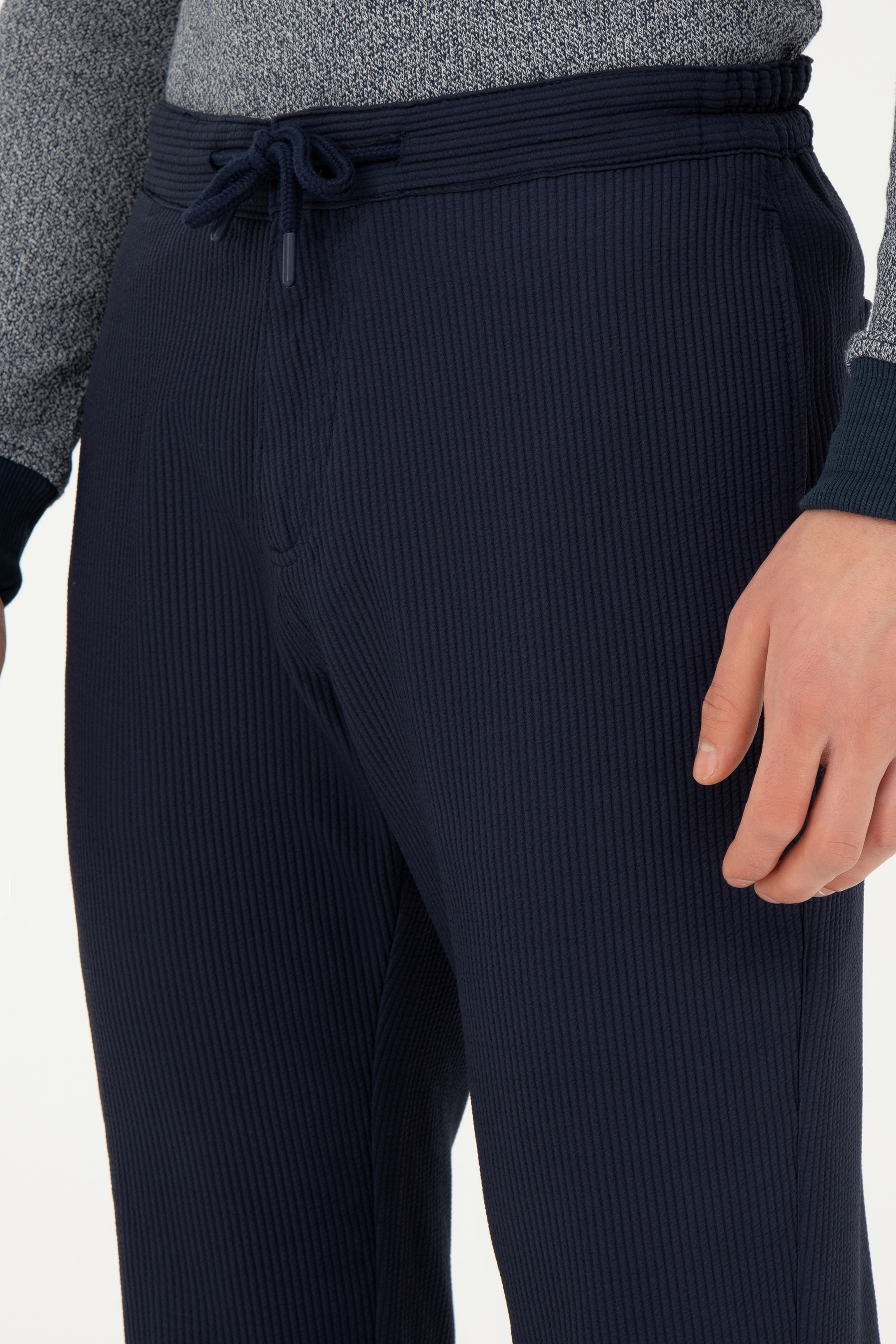 Erkek Carrot Fit Lacivert Kanvas Pantolon - Image 6