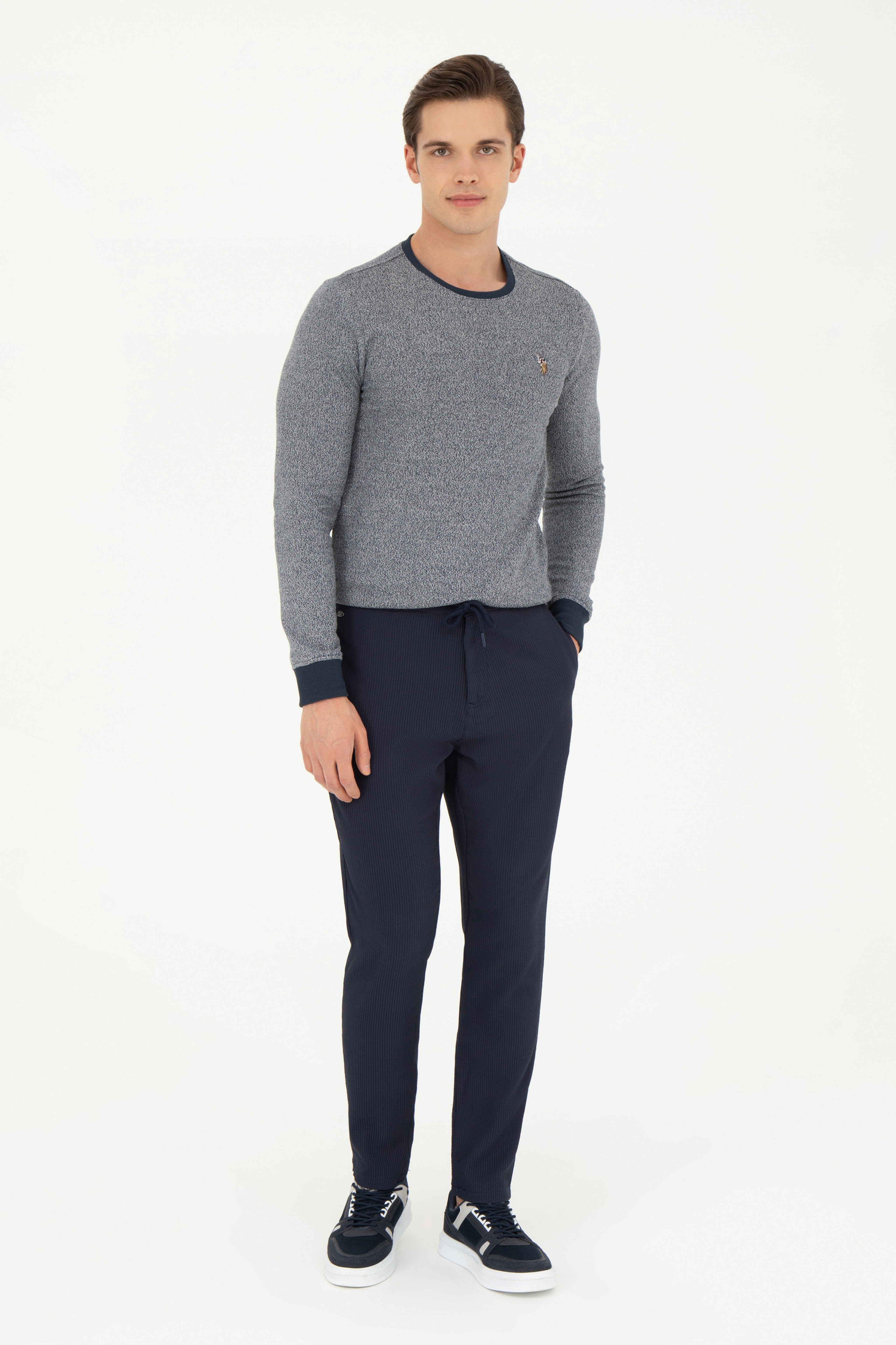 Erkek Carrot Fit Lacivert Kanvas Pantolon