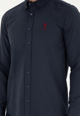 Erkek Lacivert Uzun Kollu Basic Gömlek - 50253873033