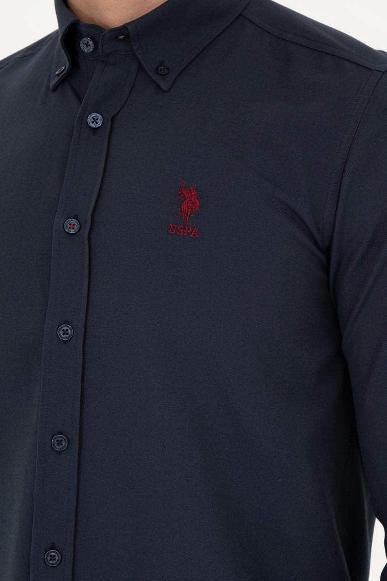 Erkek Lacivert Uzun Kollu Basic Gömlek - 50253873033