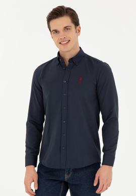 Erkek Lacivert Uzun Kollu Basic Gömlek - 50253873033