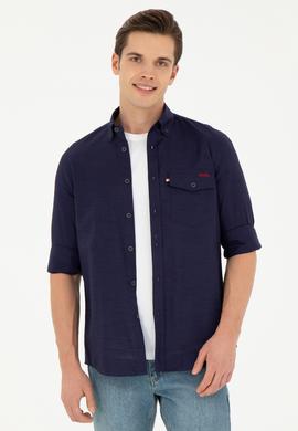 Erkek Lacivert Uzun Kollu Gömlek - 50283364001