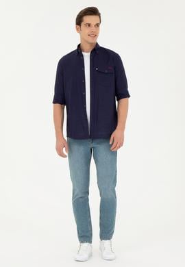 Erkek Lacivert Uzun Kollu Gömlek - 50283364001