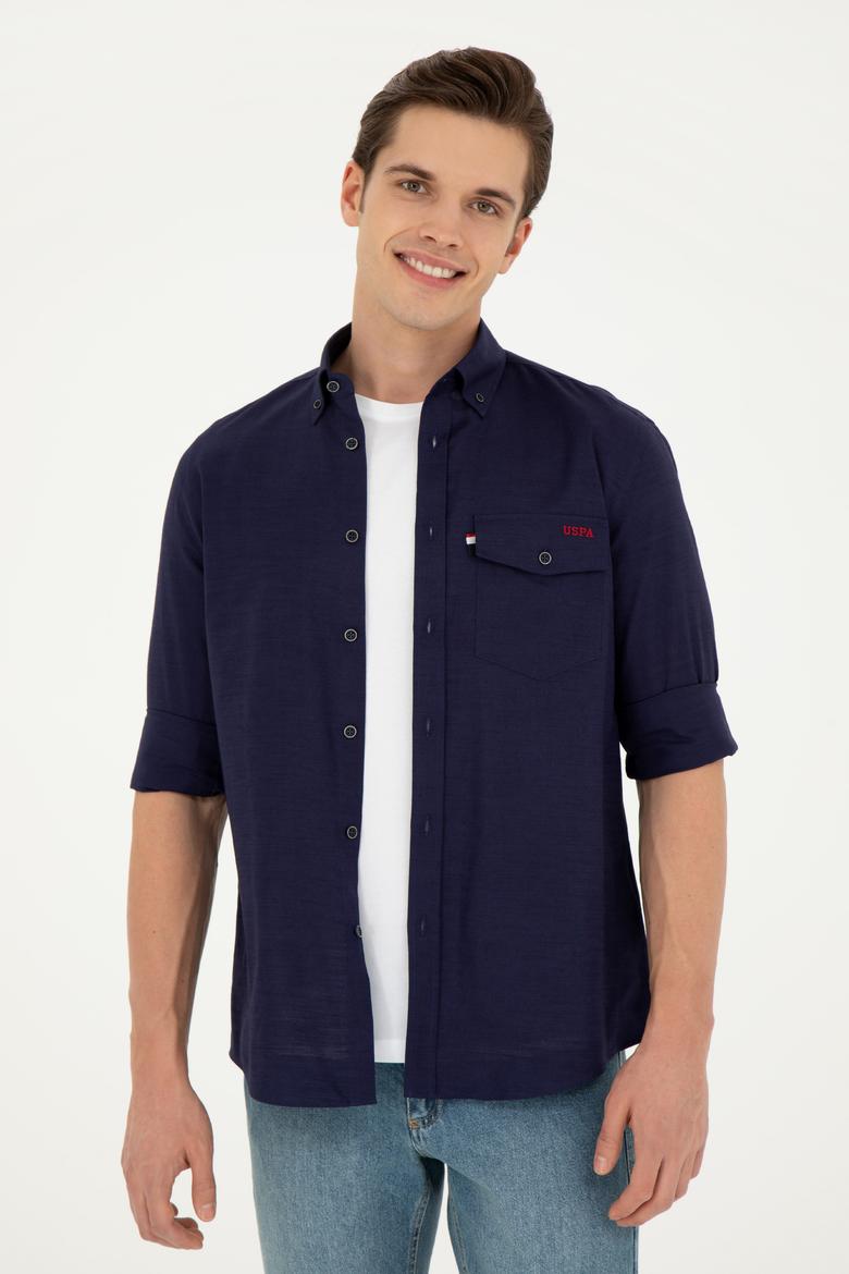 Erkek Lacivert Uzun Kollu Gömlek - 50283364001