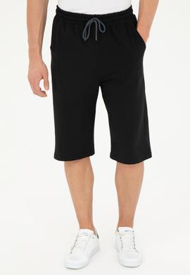 Erkek Siyah Örme Şort - 50279619008