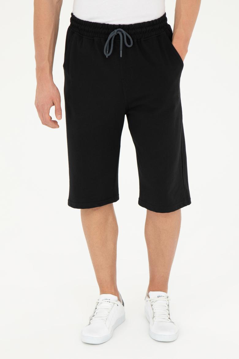 Erkek Siyah Örme Şort - 50279619008